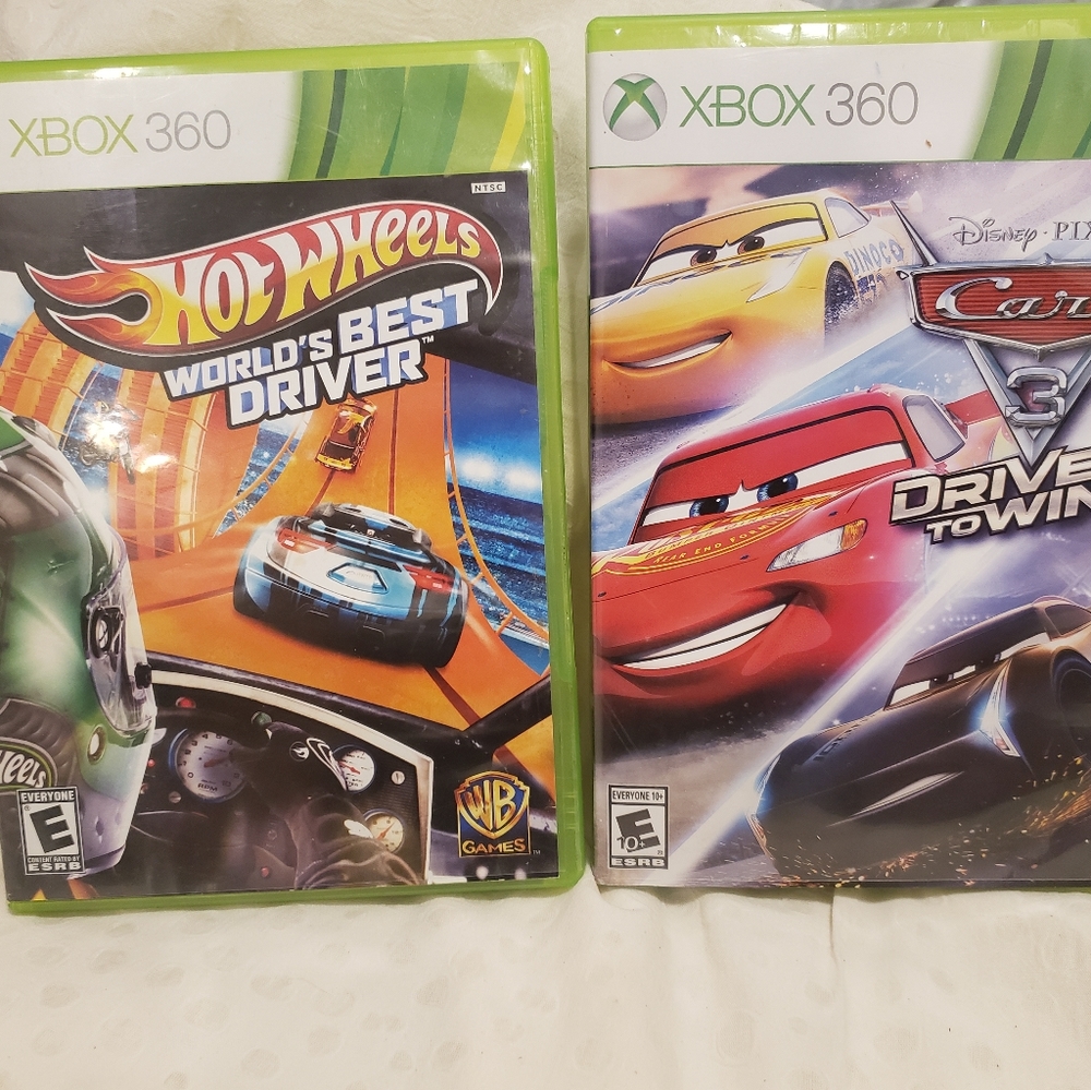 Lot of 2 Xbox 360 Games Hot Wheels World's Best Driver Cars 3 Drive to Win